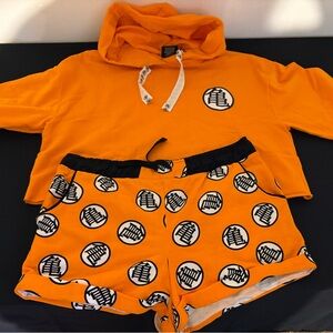 Orange Hooded Pajama Set